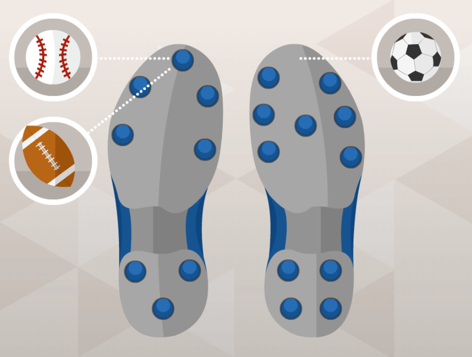 Comparison of Football and Baseball Cleats