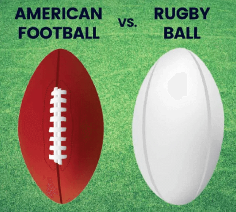 American Football vs Rugby Ball